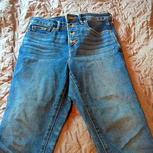 Everlane high rise button up skinny ankle